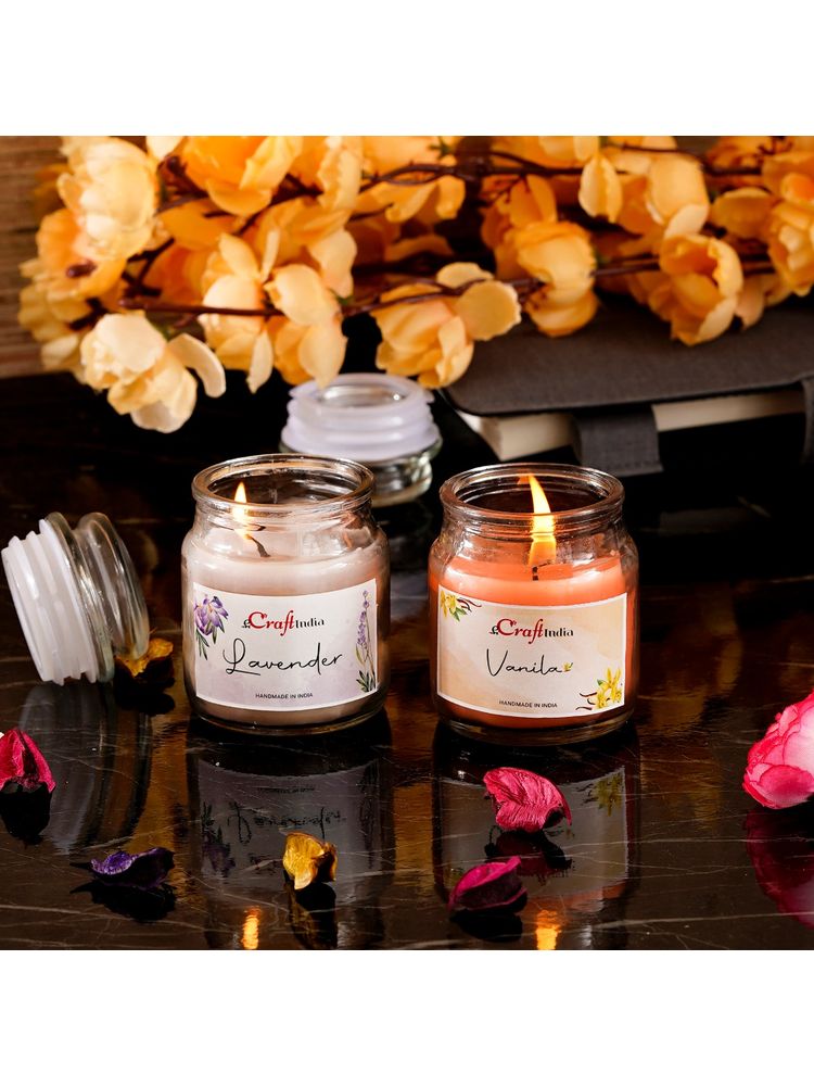 eCraftIndia Jar Lavender and Vanilla Scented Candles (Set Of 2)-image-28