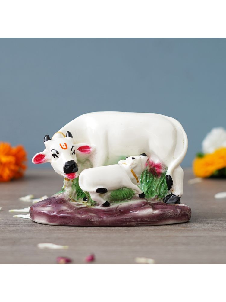 eCraftIndia Polyresin White Cow and Calf Statue-picture-25