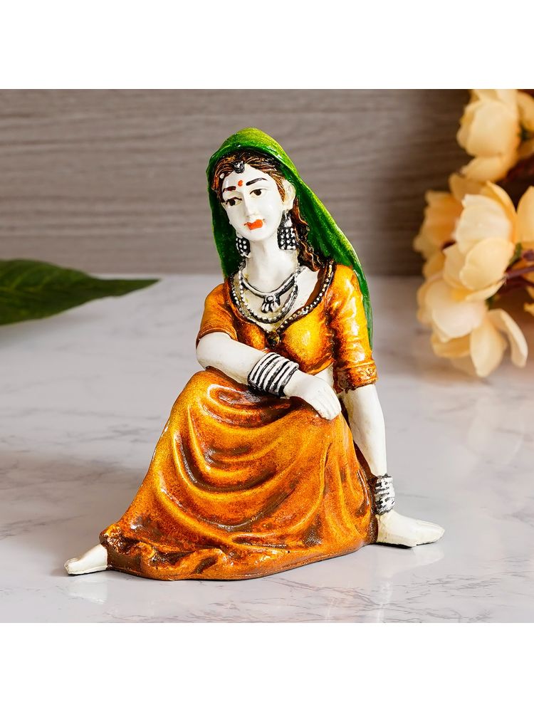 eCraftIndia Resting Rajasthani Woman Statue Showpiece