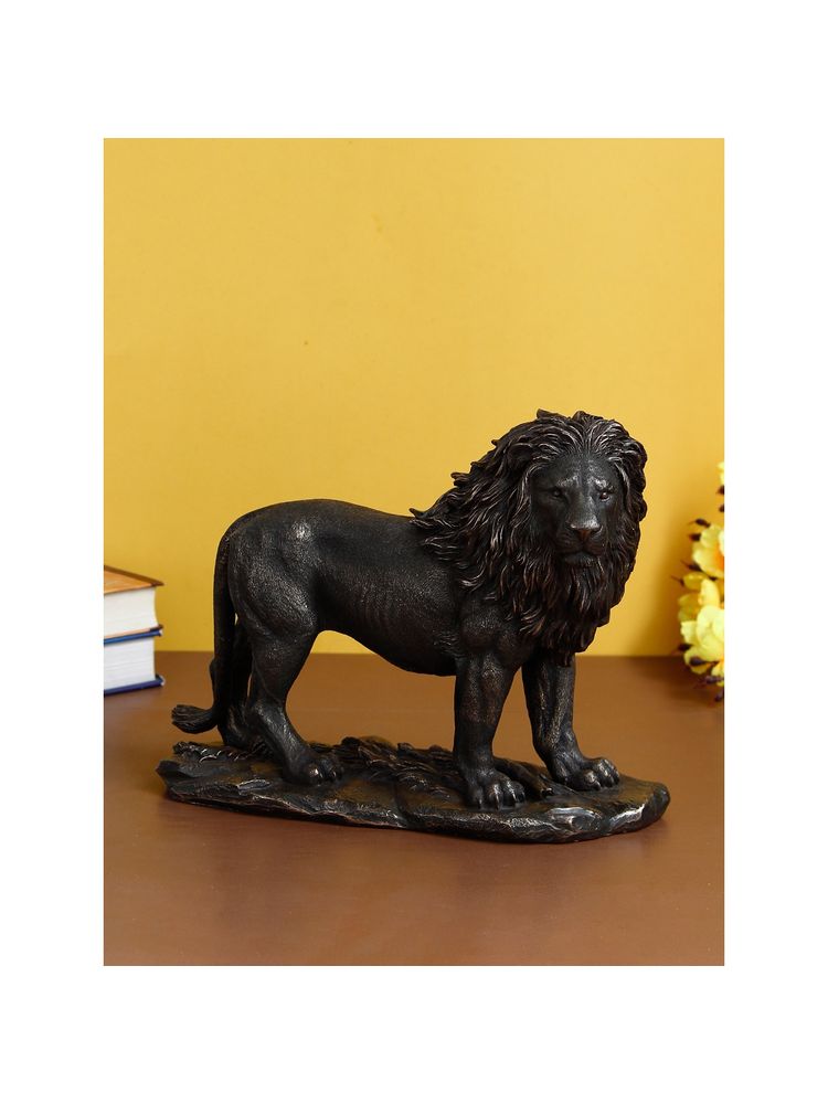 eCraftIndia Handcrafted Polyresin Bronze Finish Lion Statue-picture-11