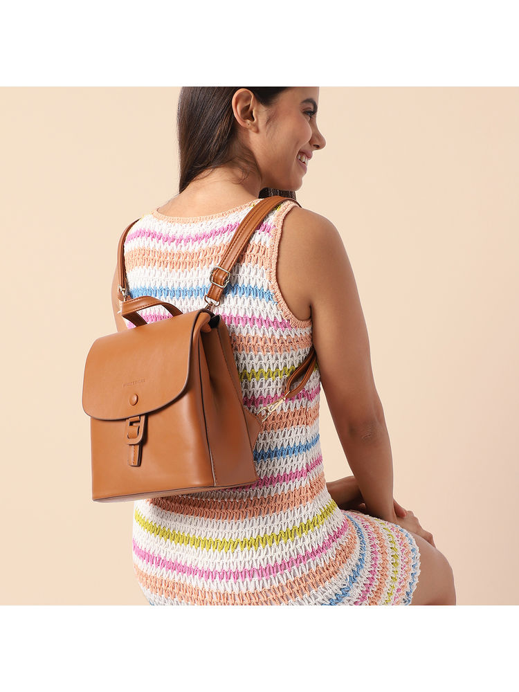 Haute Sauce Buckle Flap Backpack - Brown-picture-15