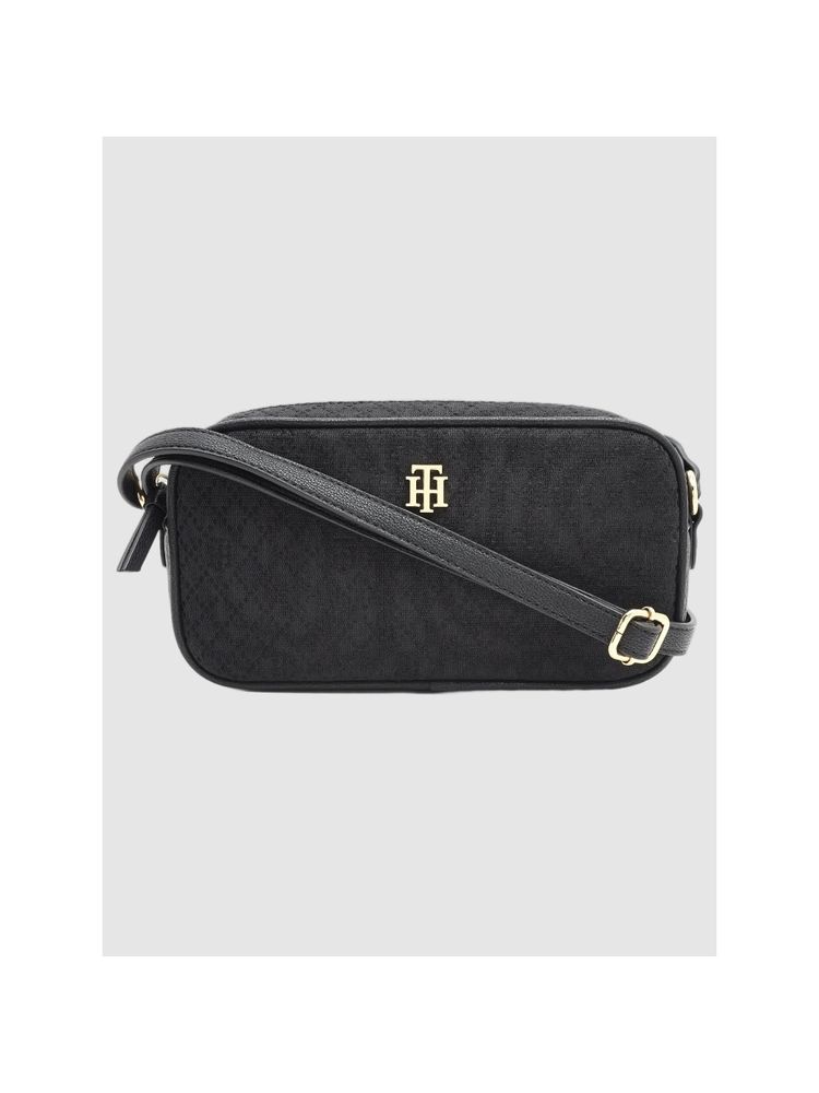 tommy hilfiger accessories Tommy Hilfiger Self-Design Black Polyester Sling Bag-picture-14
