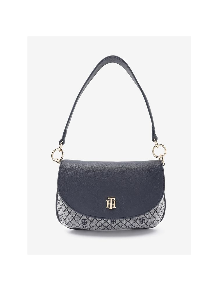 Tommy Hilfiger Logo Blue Polyester Handbag With Detachable Strap-image-0