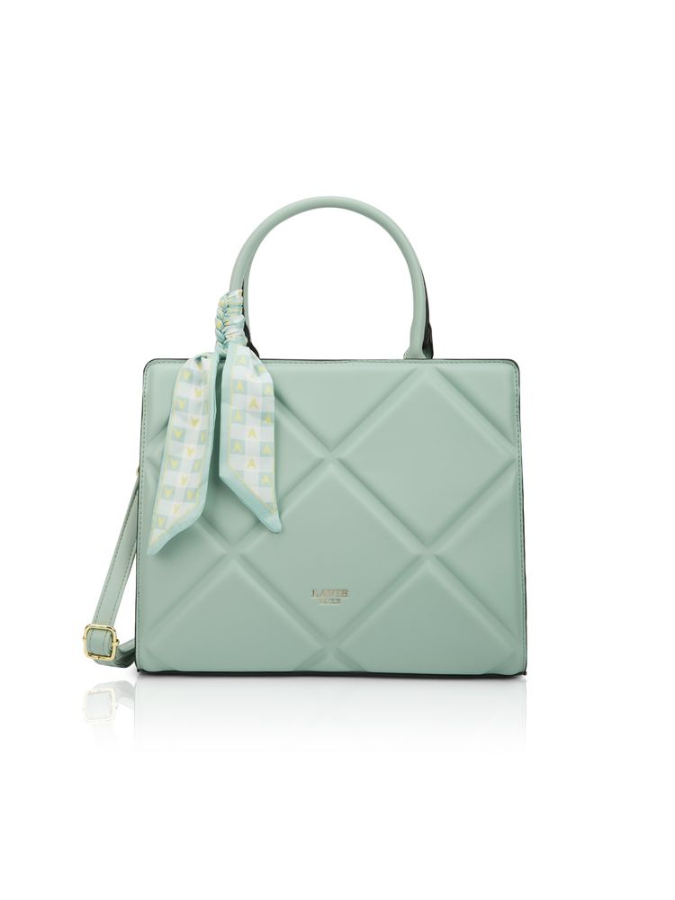 Lavie Luxe Womens Quare Large Satchel Bag With Detachable Strap - Green (L)-image-44