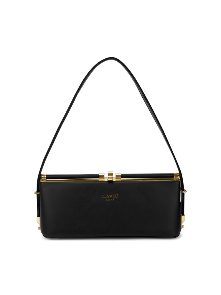 Lavie Luxe Womens Parallel Small Frame Satchel Bag - Black (S)-picture-41