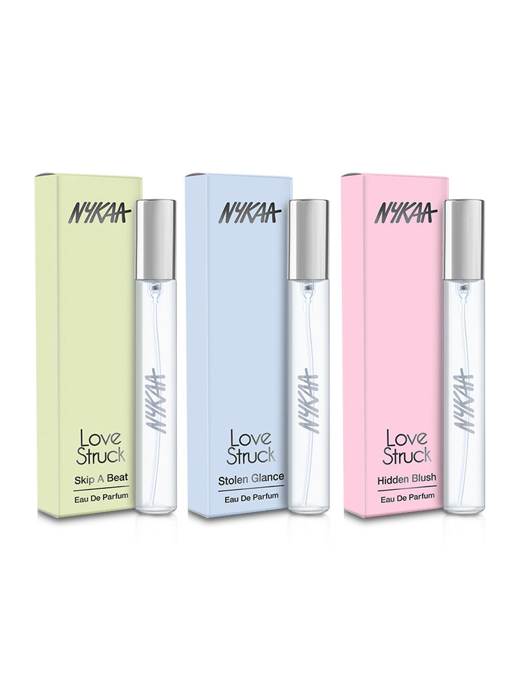 Nykaa Love Struck Travel Size Mini Perfume Combo For Women - Hidden Blush + Skip A Beat + Stolen Glance