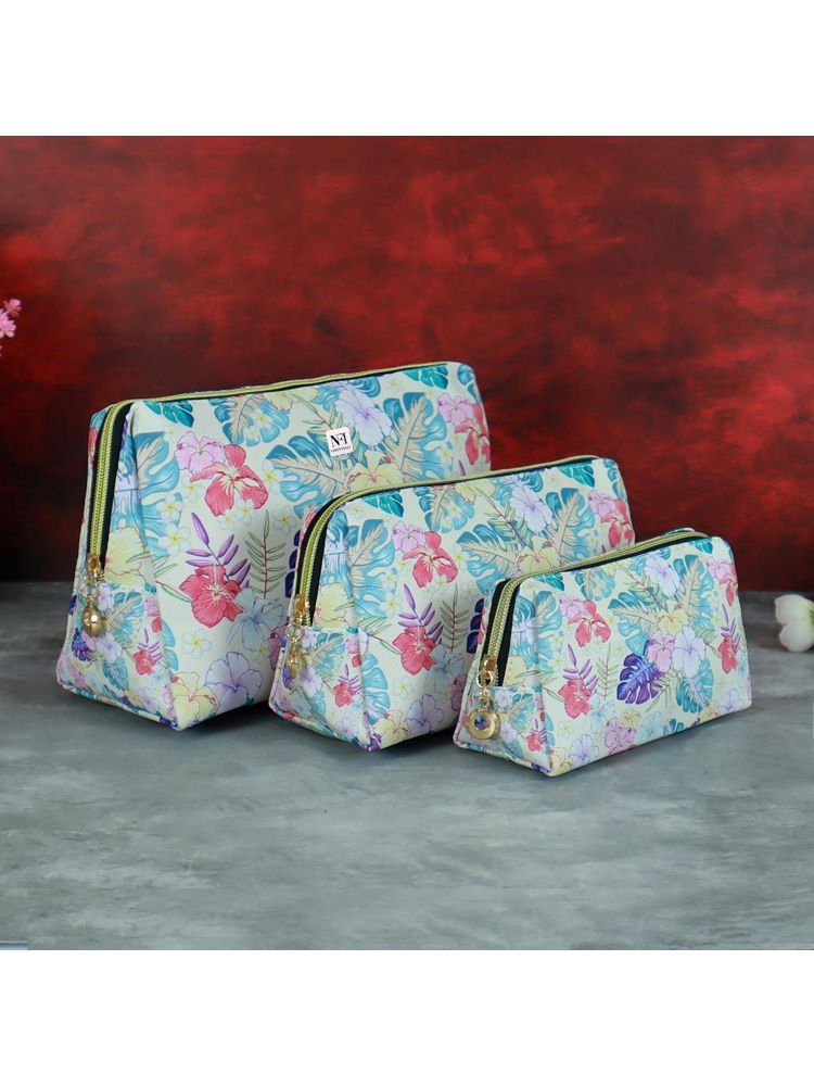 NFI Essentials Women Blue Floral Makeup Cosmetic Pouches-picture-33