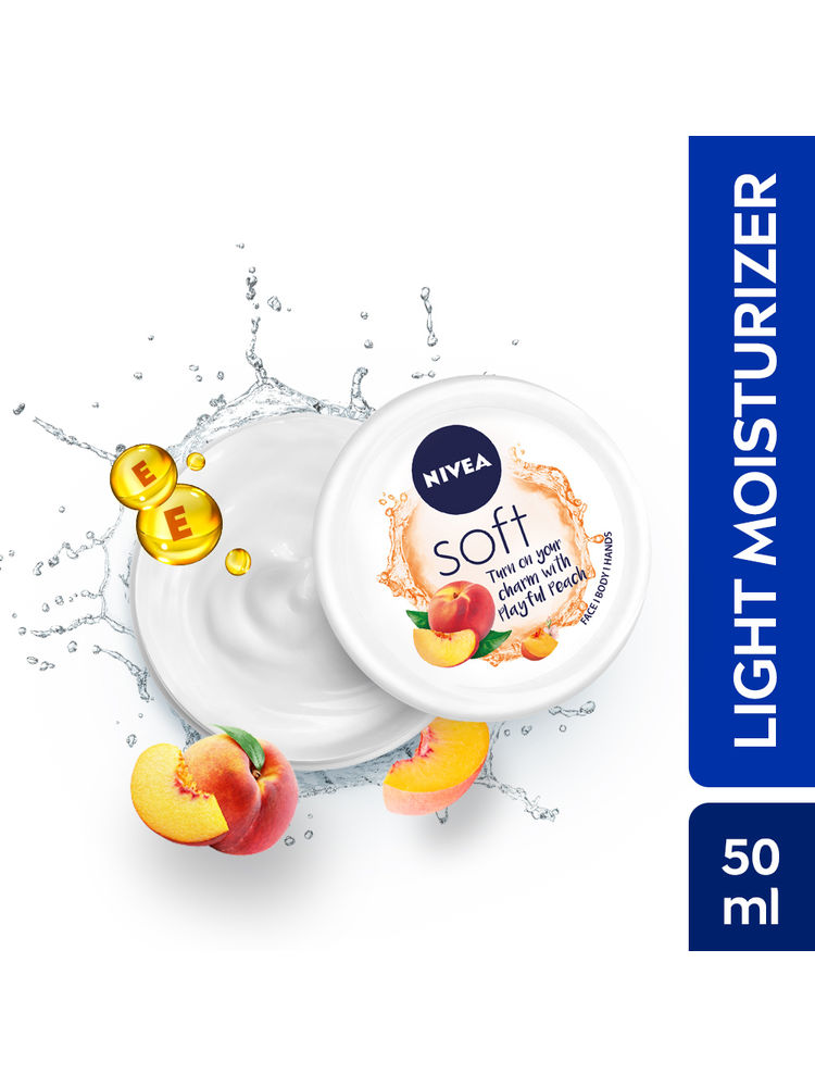 NIVEA Soft Light Moisturizer Cream Playful Peach For Hands And Body-image-21