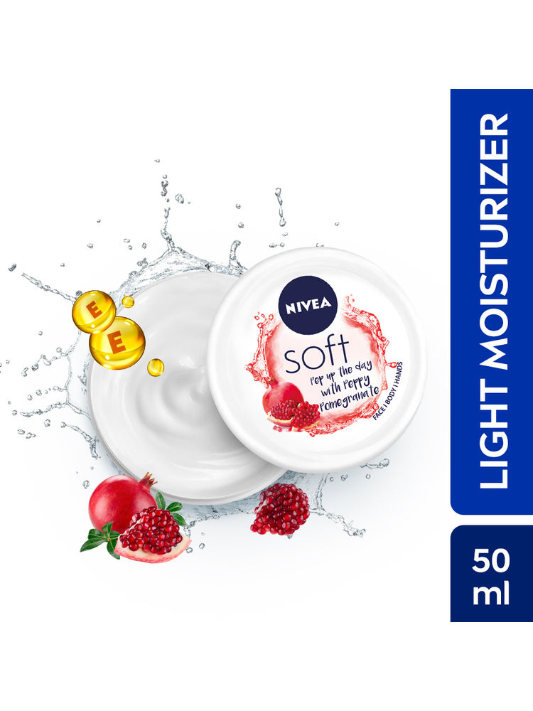NIVEA Soft Light Moisturizer Cream Peppy Pomegranate For Hands And Body-image-41