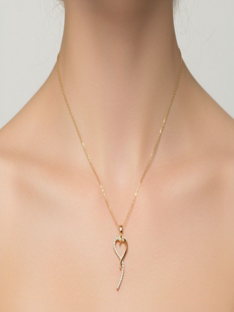 Jewelz Gold Plated Heart Pendant Necklace for Women-picture-38