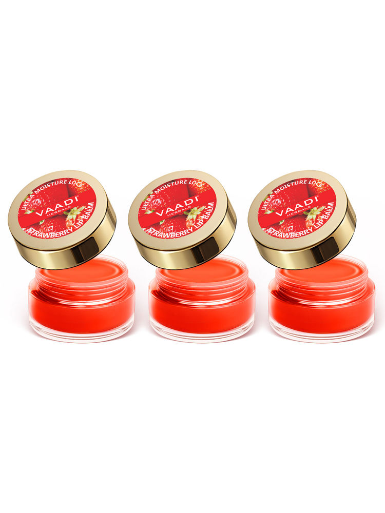 Vaadi Herbals Lip Balm - Strawberry - Pack Of 3