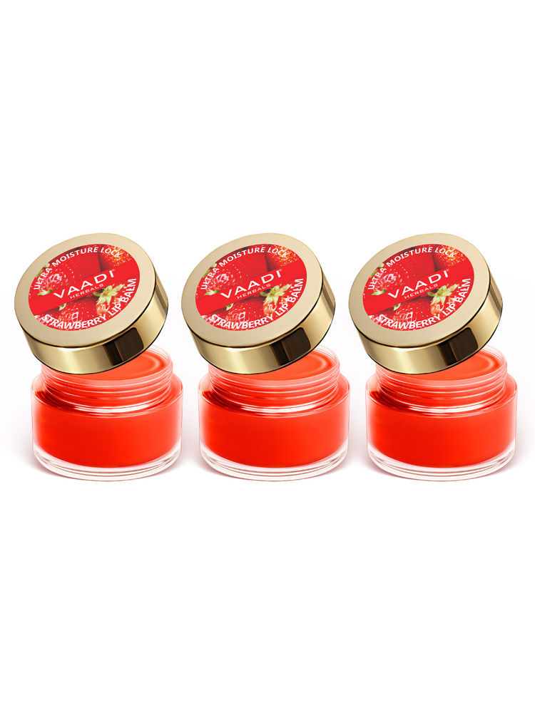 Vaadi Herbals Lip Balm - Strawberry - Pack Of 3