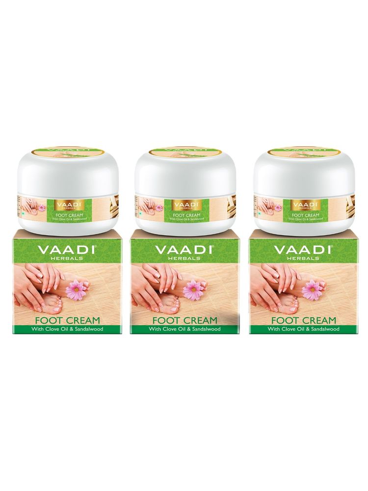 Vaadi Herbals Foot Cream With Clove Oil & Sandalwood - Pack Of 3