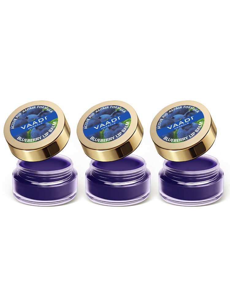 Vaadi Herbals Lip Balm - Blueberry - Pack Of 3-picture-22