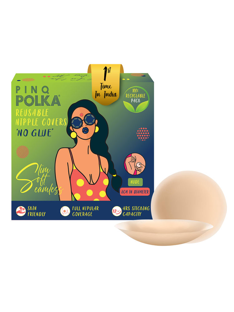 PINQ POLKA Reusable Nipple Covers Pasties No Glue Nude I Seamless, Skin Friendly-image-37
