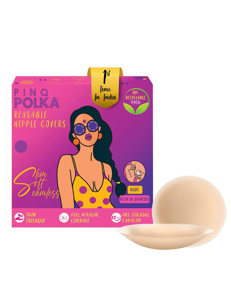 PINQ POLKA Reusable Nipple Cover Pasties Nude Large Ultra Thin Skin Friendly, Use Upto 12 hrs-image-48
