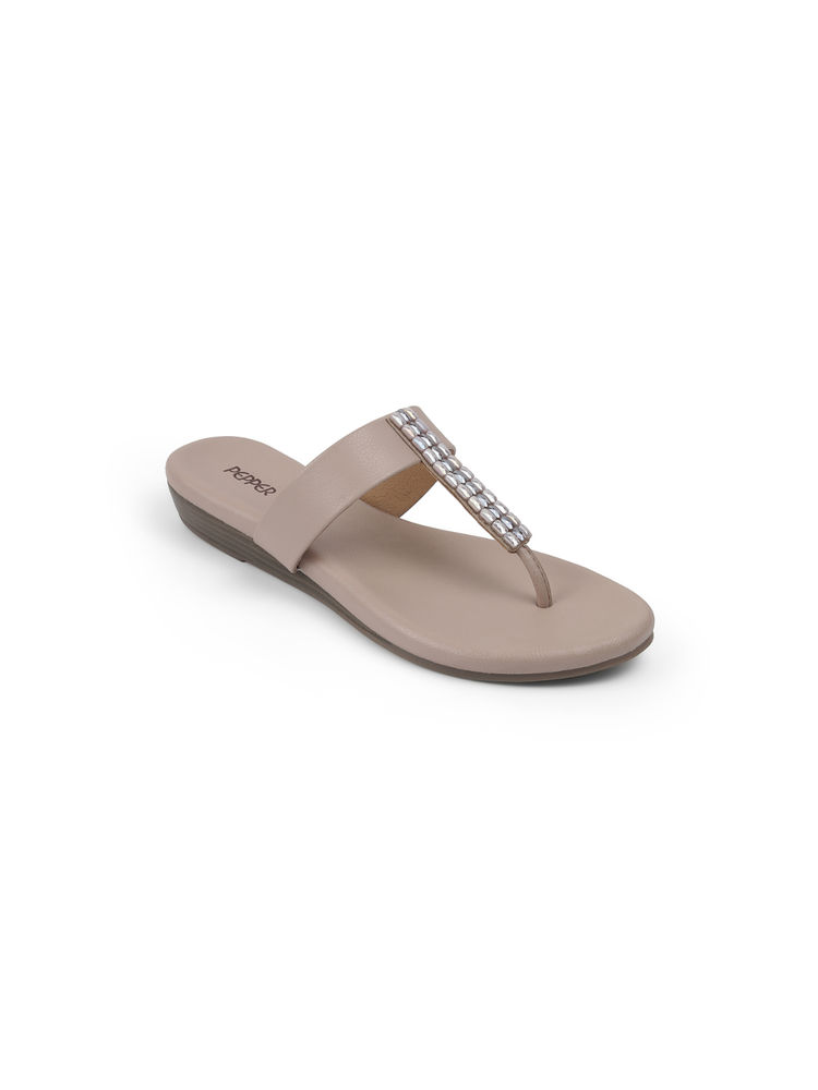 PEPPER Nude T-Strap Sandals-image-17
