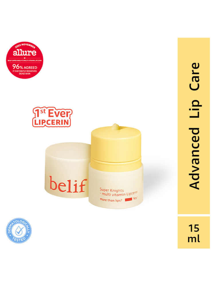 belif Superknight Multi Vitamin Lipcerin Korean Lip Mask, Scrub & Glowy Balm With Ceramide & Peptide