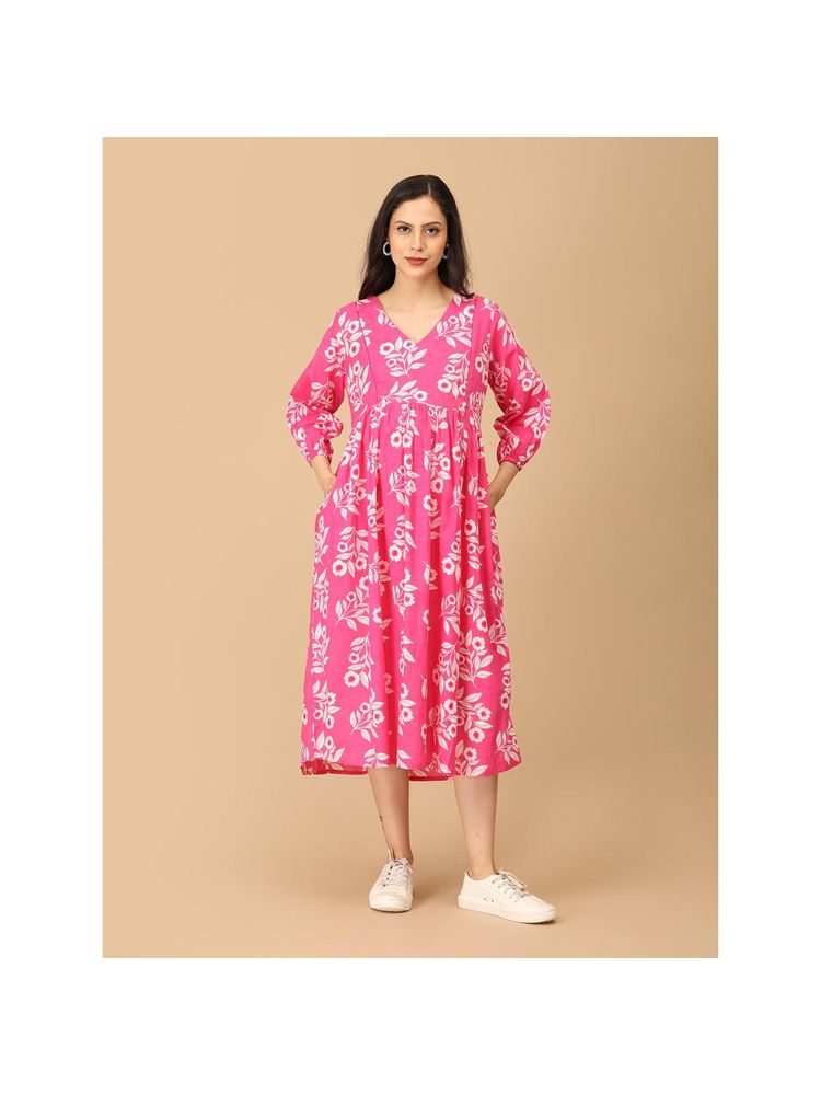 The Mom Store Pop Pink Parade Maternity & Nursing Dress-image-38