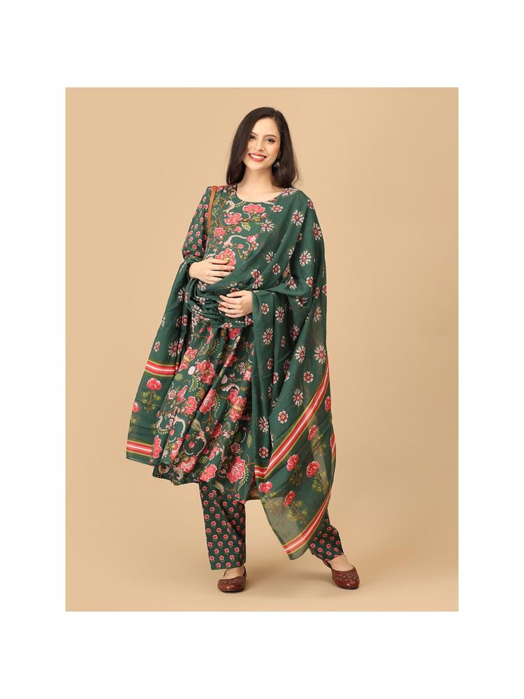 The Mom Store Mix & Matcha Maternity & Nursing Kurta & Pant With Dupatta-image-18