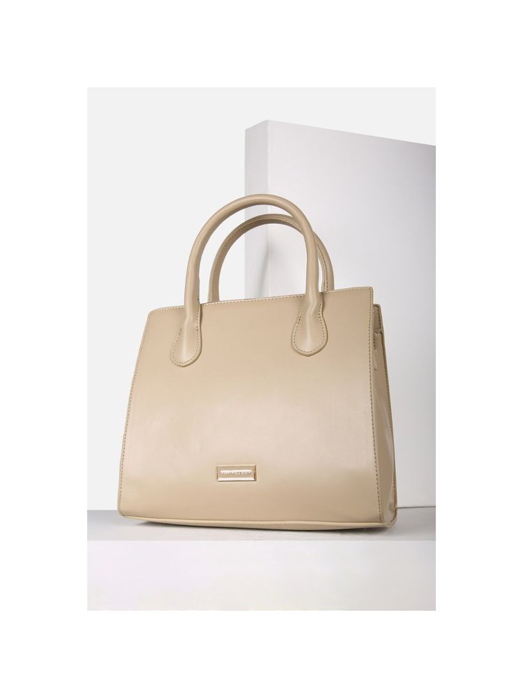 Van Heusen Women Beige Solid Casual Handbag-picture-25