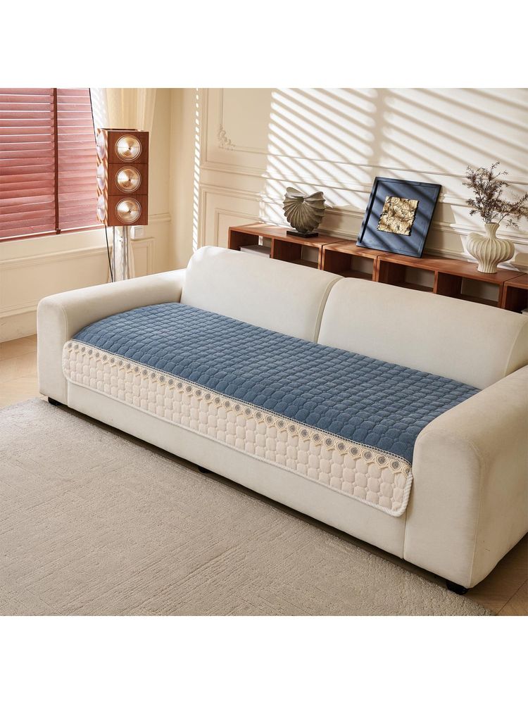 House of Quirk Two Seater Washable Sofa Slipcover Soft Durable Furniture Protector - Blue-picture-18