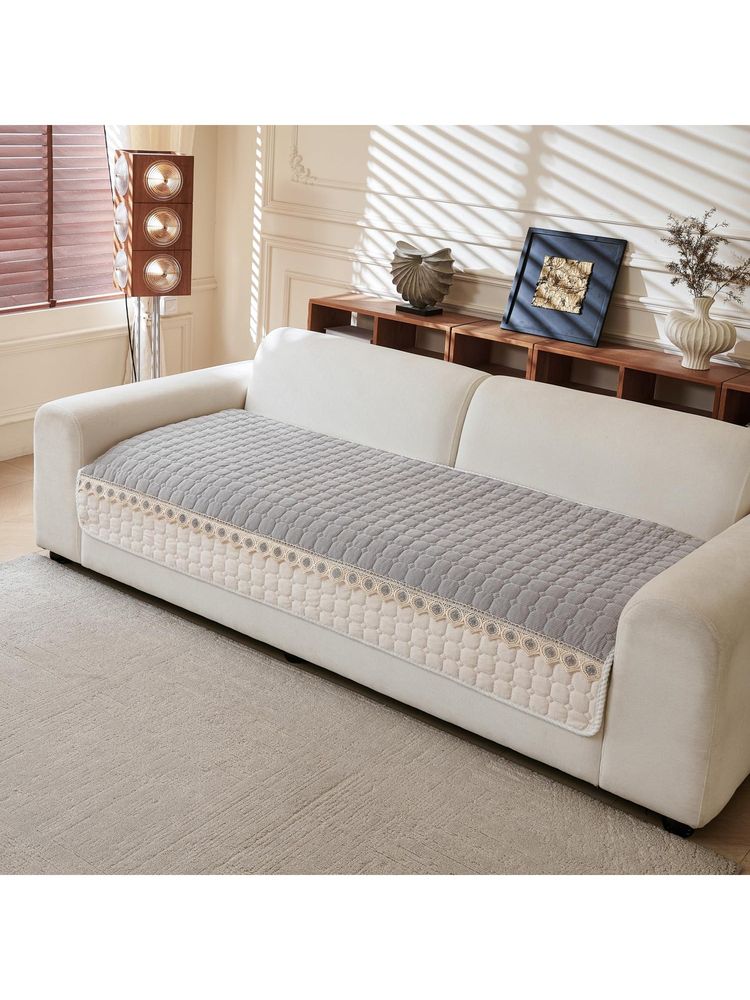 House of Quirk Two Seater Washable Sofa Slipcover Soft Durable Furniture Protector - Grey-picture-25