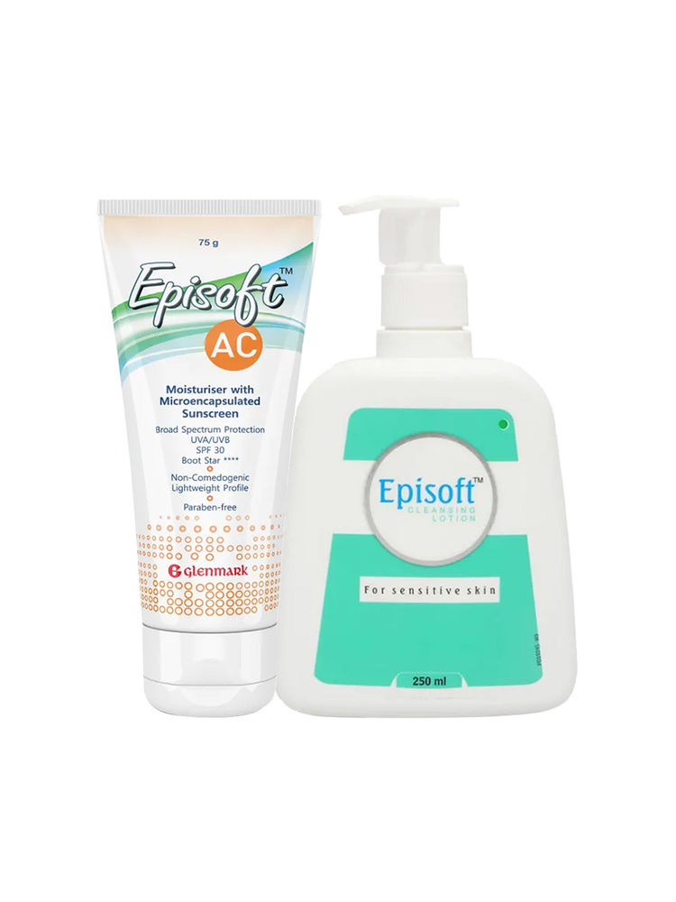 Episoft AC Moisturiser SPF + Cleansing Lotion For Sensitive Skin Combo