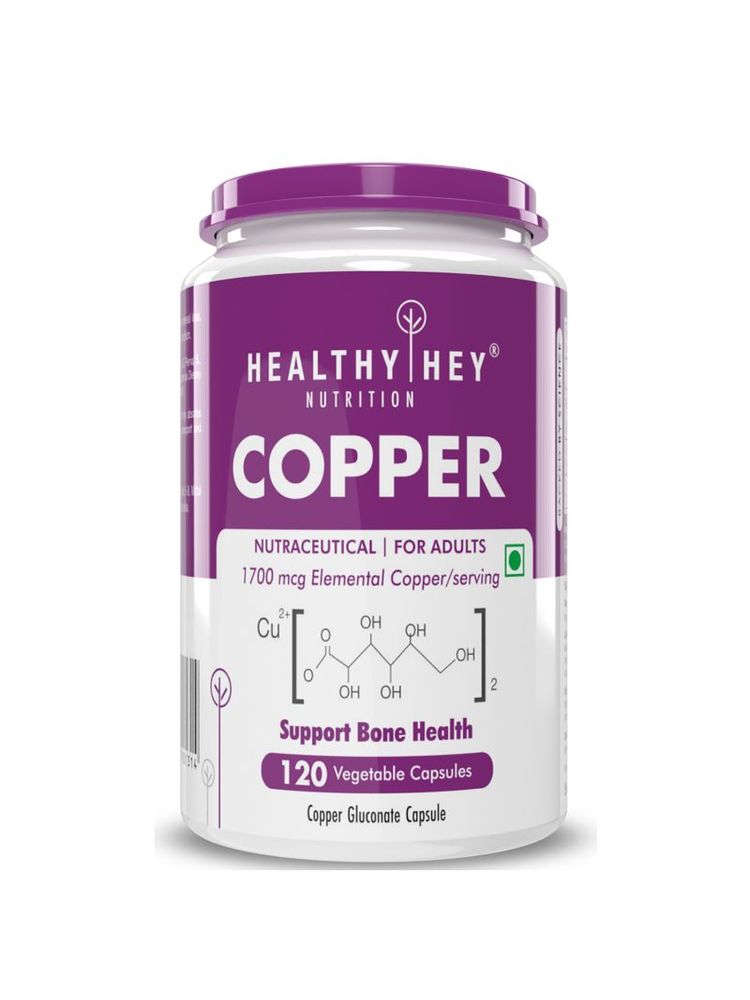 HealthyHey Nutrition Copper Gluconate - Highly Bioavailable Form - Veg Capsules-picture-16