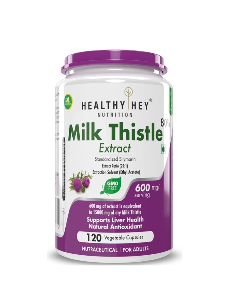 HealthyHey Nutrition Milk Thistle Extract - 25:1(Silymarin Marianum) - Veg Capsules-image-22