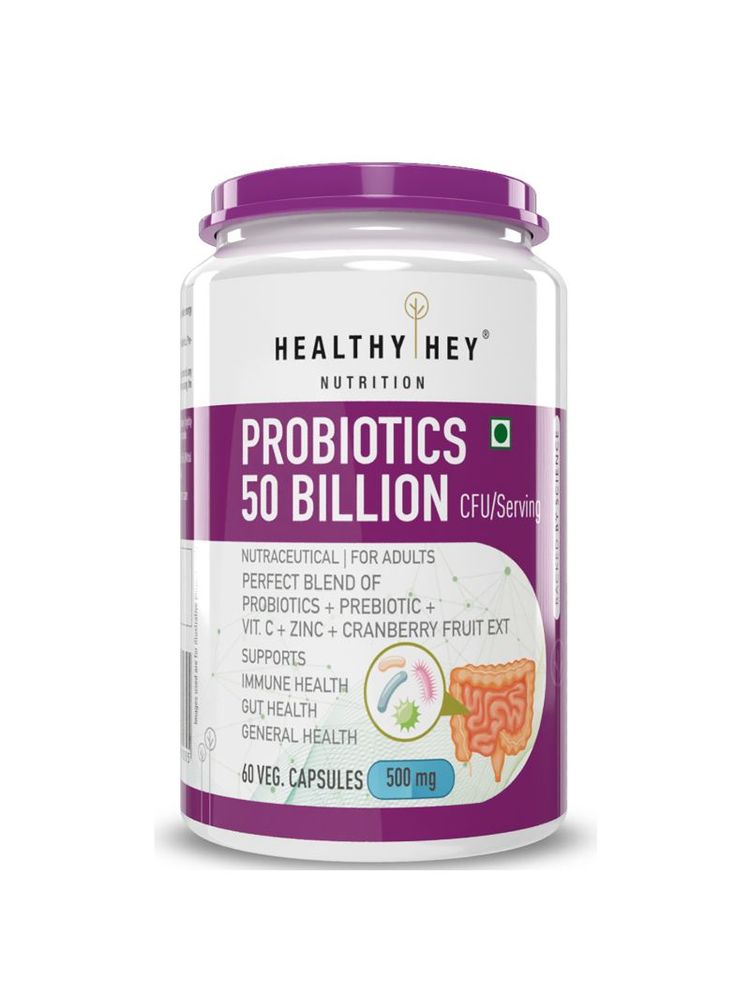 HealthyHey Nutrition Probiotics 50 Billion CFU Multi - Strains - Veg Capsules