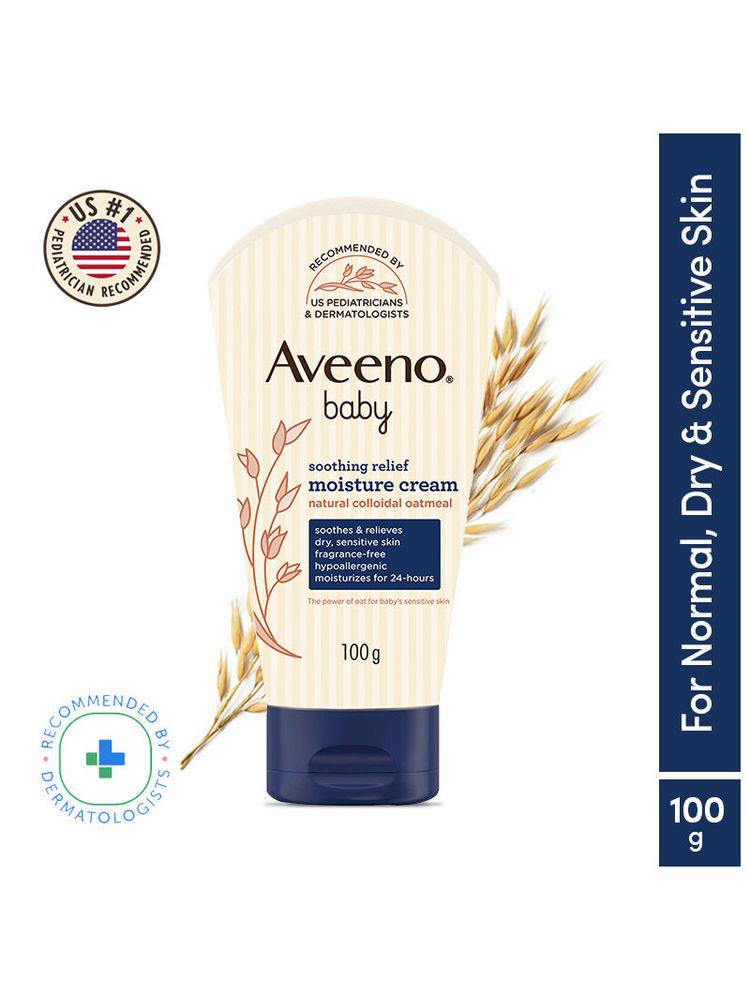 Aveeno Baby Soothing Relief Face & Body Moisture Cream - Oatmeal For Dry, Sensitive & Gentle Skin
