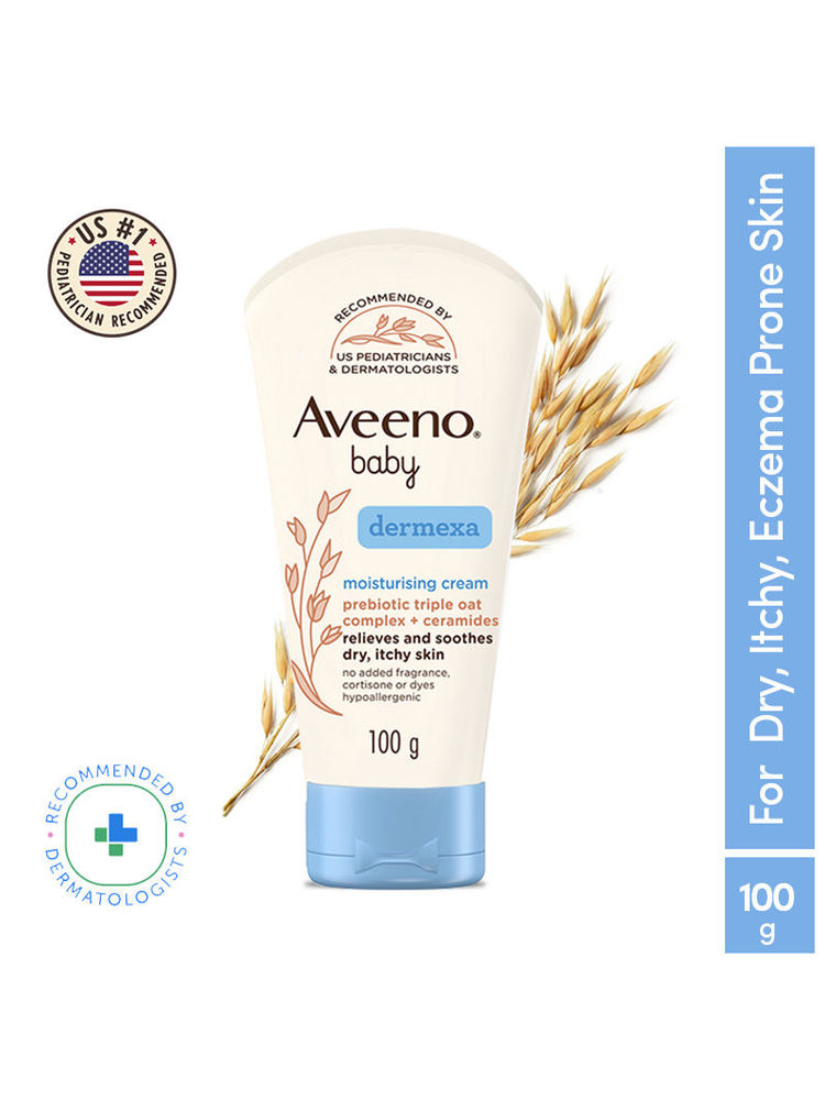 Aveeno Baby Dermexa Moisturising Cream - Prebiotic Oat + Ceramides For Dry, Itchy, Eczema prone skin