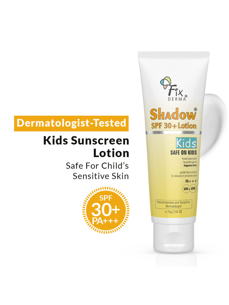 Fixderma Shadow Kids SPF 30+ Lotion Sunscreen For Kids, NonGreasy, LightWeight & NonIrritating