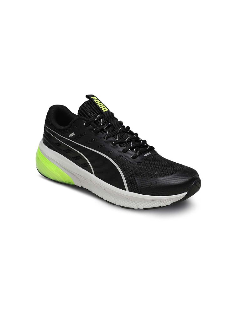 Puma Unisex Black-Green Cell Glare Comfortable Running Shoes-image-45