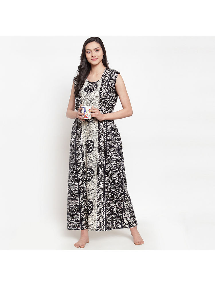 Secret Wish Women's Black Cotton Printed Nighty (Free Size)-picture-18