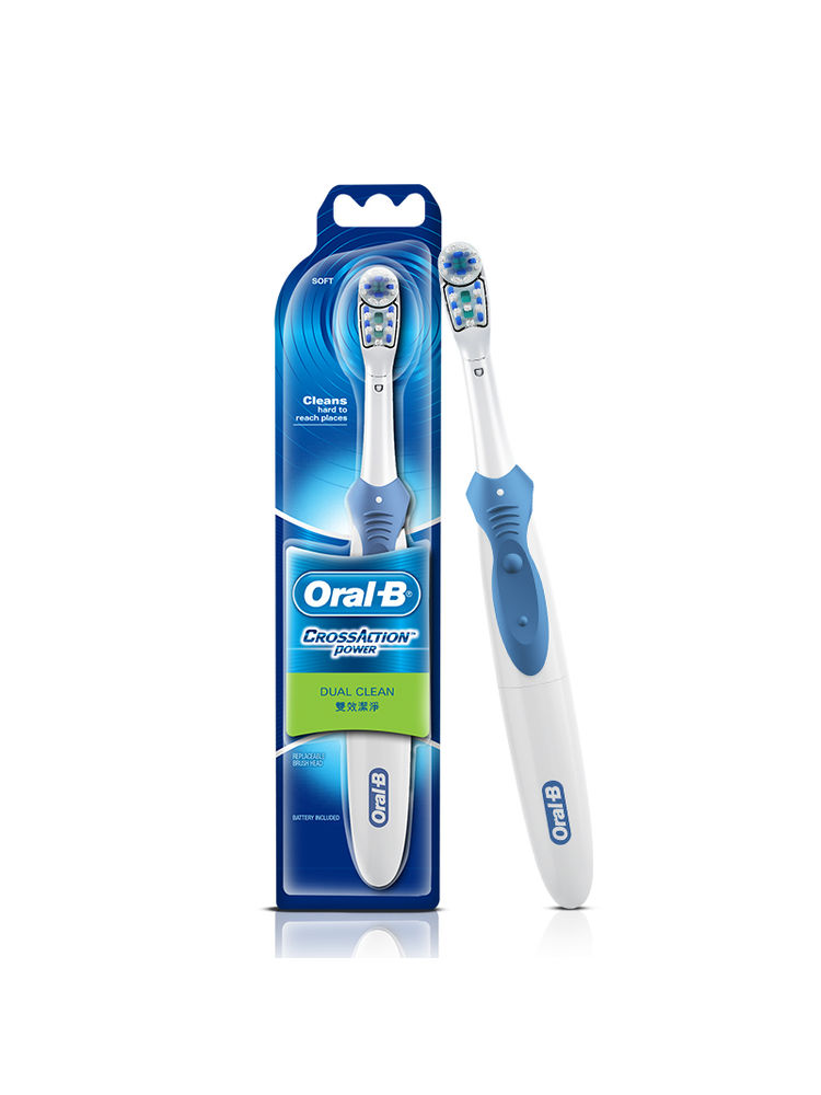 Oral-B Cross Action Battery Power Dual Clean Toothbrush Multicolor - Soft