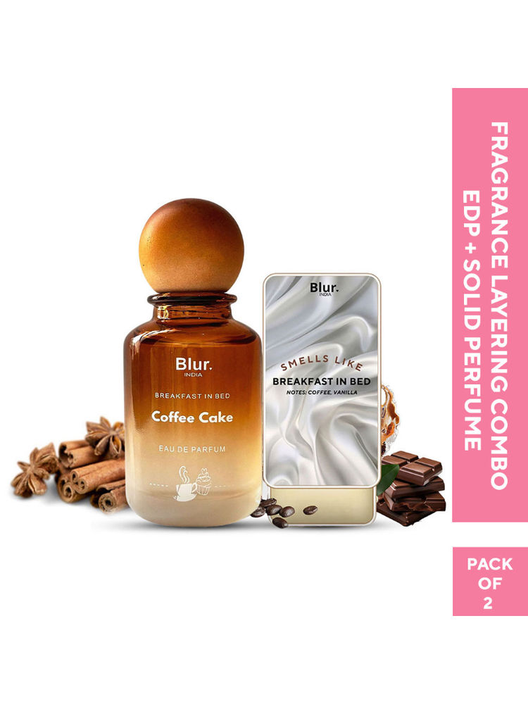 BLUR India Layering Combo Coffee Cake EDP + Breakfast In Bed Solid Perfume Fragrance Set-image-21