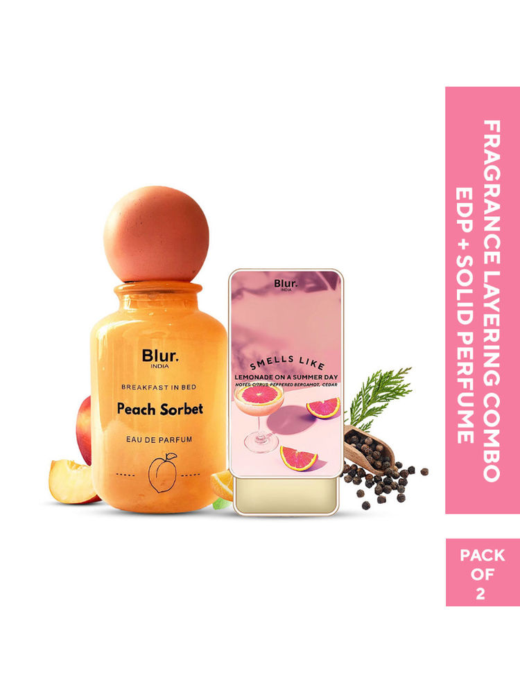 BLUR India Layering Combo Peach Sorbet EDP + Lemonade Solid Perfume Summer Scent Combo-picture-14