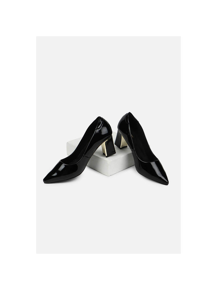 Van Heusen Women Black Block Heels Pumps-picture-43