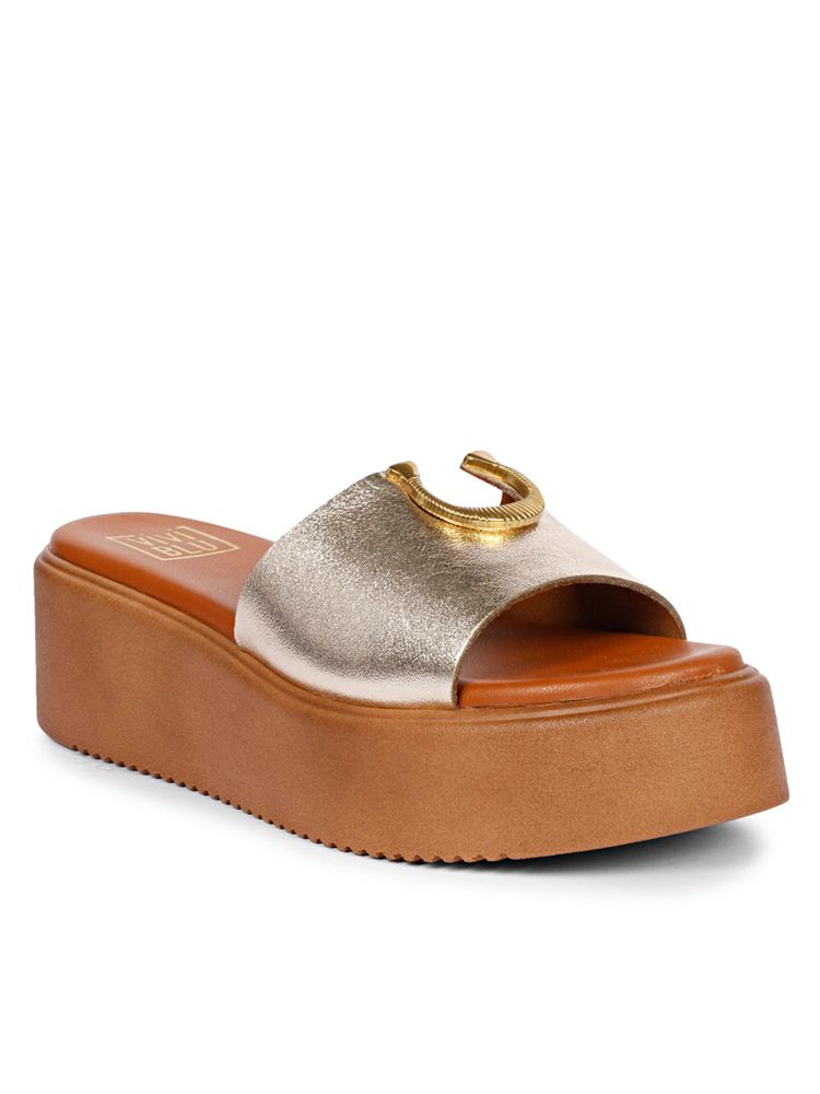Saint G Women Viviblu Silver Leather Platform Sandals-picture-15