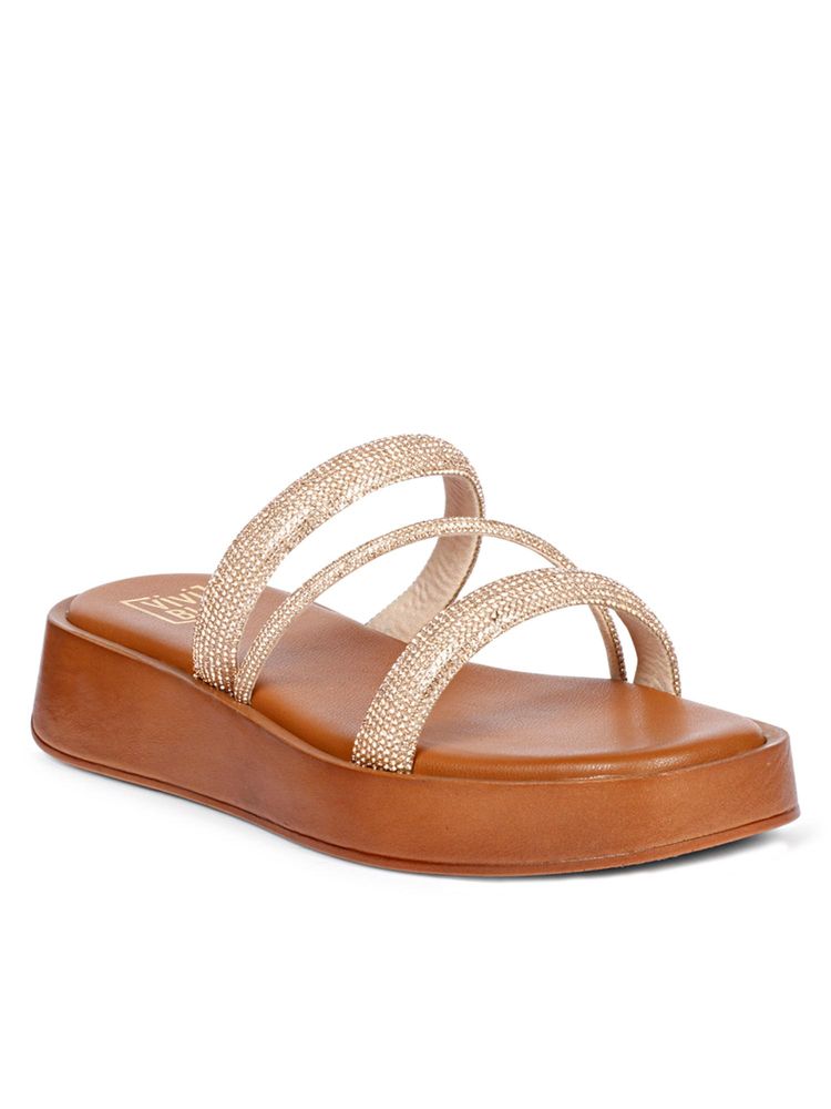 Saint G Women Viviblu Tan Leather Sandals-picture-3