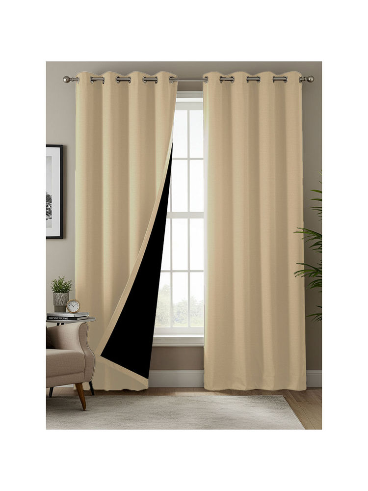 Urban Space 100% Blackout Curtains Window Room Darkening Soft Beige-picture-45