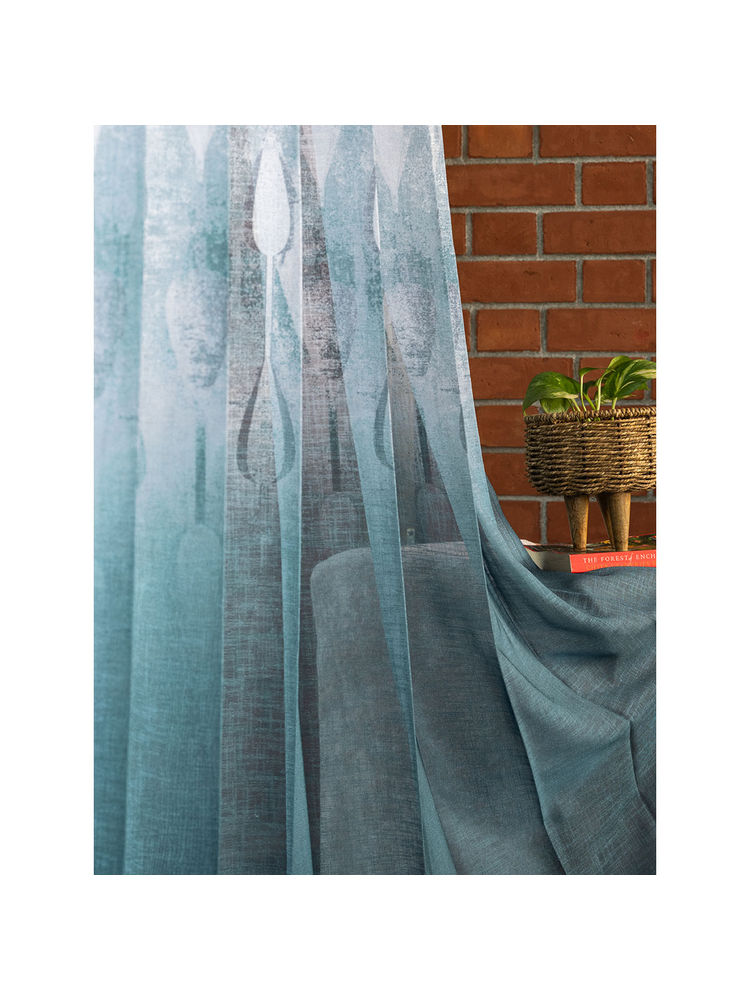 Urban Space Printed Sheer Curtains 35-40% Light Filter Window - Sea Mist-image-29