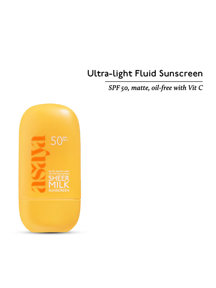Asaya Sheer Milk Sunscreen SPF 50 PA++++ Matte Ultra Light with Vitamin C and Niacinamide UVA/B-picture-25