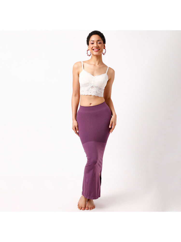 Clovia Saree Shapewear With Drawstring In Violet-image-4