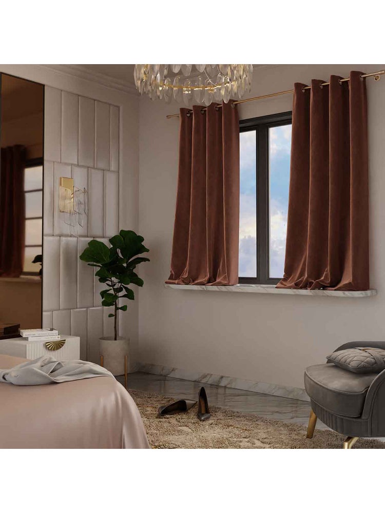 Stoa Paris Velvet Caramel Caress Curtain (Set of 2 Curtains)-image-3
