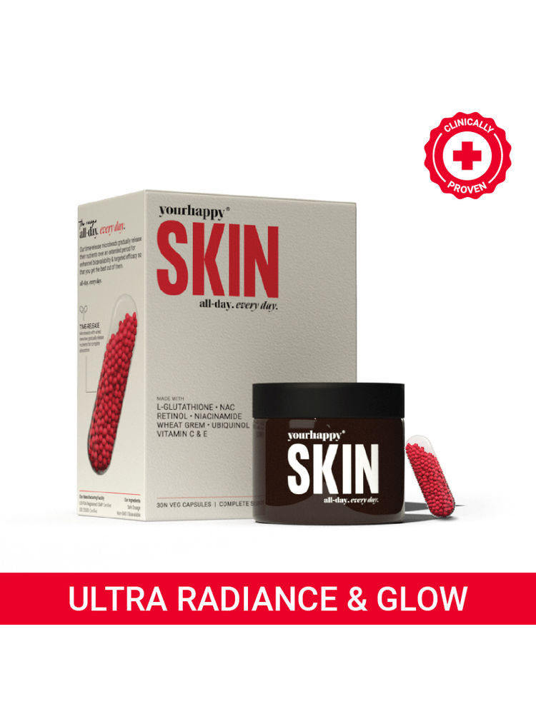 YourHappyLife Pure Glutathione Skin Booster Capsules for Brighter Clearer & Hydrated Skin