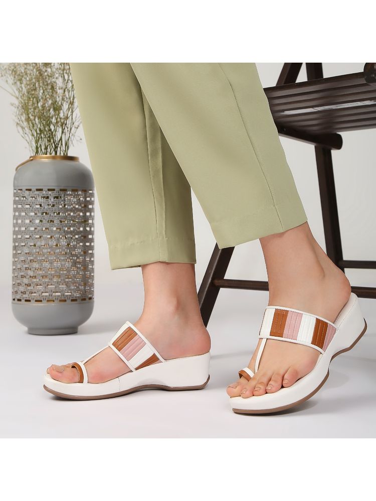 kenneth cole accessories Kenneth Cole Women Comfortable Thong Pu White Wedges-picture-11