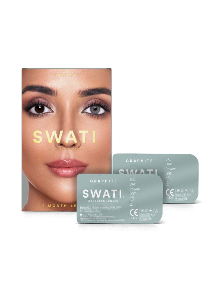 Swati Cosmetics Coloured Contact Lenses Graphite 1 month Power 0.00